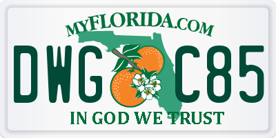 FL license plate DWGC85
