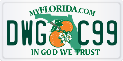 FL license plate DWGC99