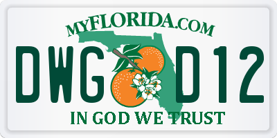 FL license plate DWGD12