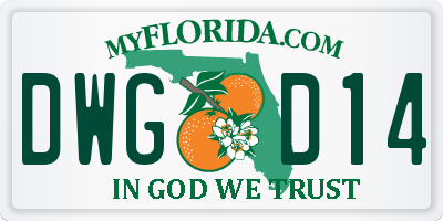 FL license plate DWGD14