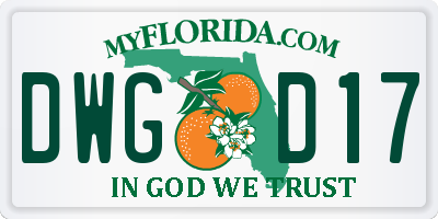 FL license plate DWGD17