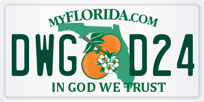FL license plate DWGD24