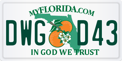 FL license plate DWGD43