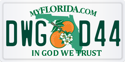 FL license plate DWGD44