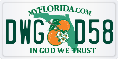 FL license plate DWGD58
