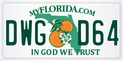 FL license plate DWGD64