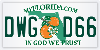 FL license plate DWGD66