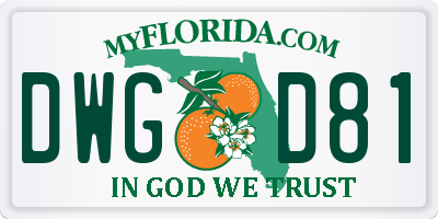 FL license plate DWGD81