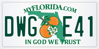 FL license plate DWGE41
