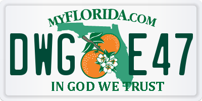 FL license plate DWGE47