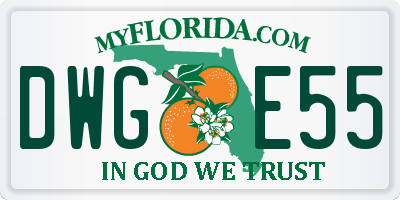 FL license plate DWGE55
