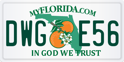 FL license plate DWGE56