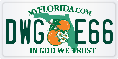 FL license plate DWGE66