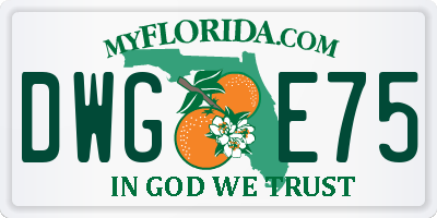 FL license plate DWGE75