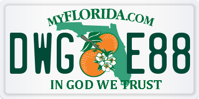 FL license plate DWGE88