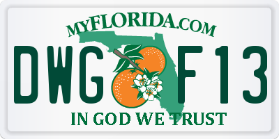 FL license plate DWGF13