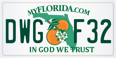 FL license plate DWGF32