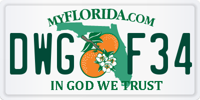 FL license plate DWGF34