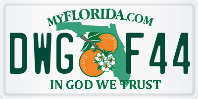 FL license plate DWGF44