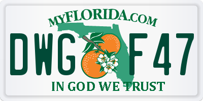 FL license plate DWGF47