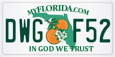 FL license plate DWGF52
