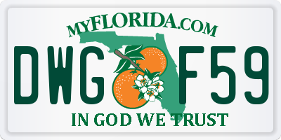 FL license plate DWGF59