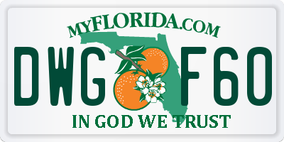 FL license plate DWGF60