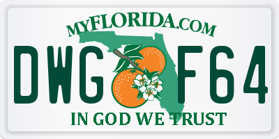 FL license plate DWGF64