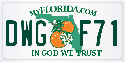 FL license plate DWGF71