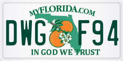 FL license plate DWGF94