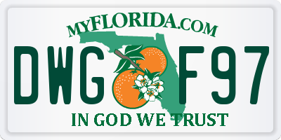 FL license plate DWGF97
