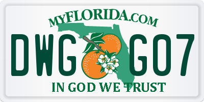 FL license plate DWGG07
