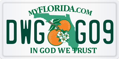 FL license plate DWGG09