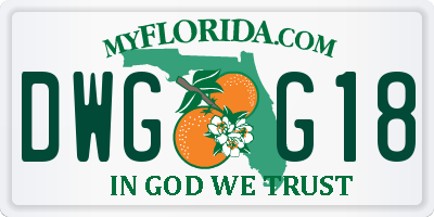 FL license plate DWGG18