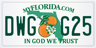 FL license plate DWGG25