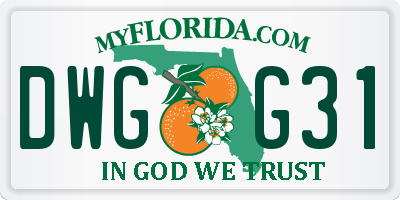 FL license plate DWGG31