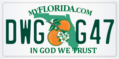 FL license plate DWGG47