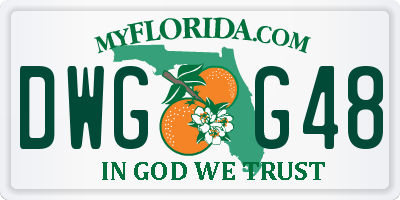 FL license plate DWGG48