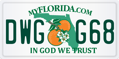 FL license plate DWGG68