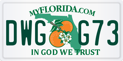 FL license plate DWGG73