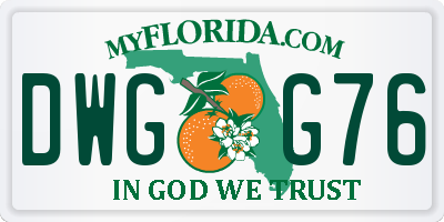 FL license plate DWGG76