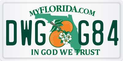 FL license plate DWGG84