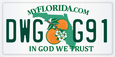 FL license plate DWGG91