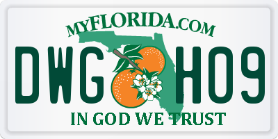 FL license plate DWGH09