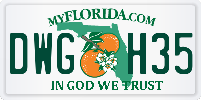 FL license plate DWGH35