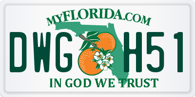 FL license plate DWGH51
