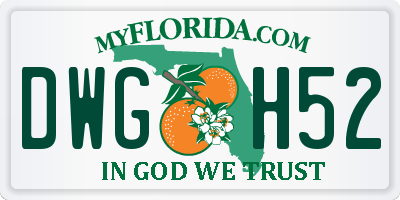 FL license plate DWGH52