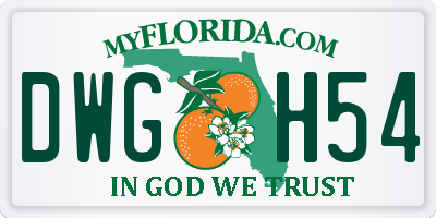 FL license plate DWGH54