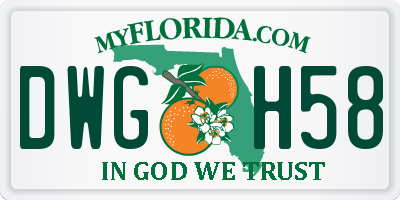FL license plate DWGH58
