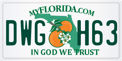 FL license plate DWGH63